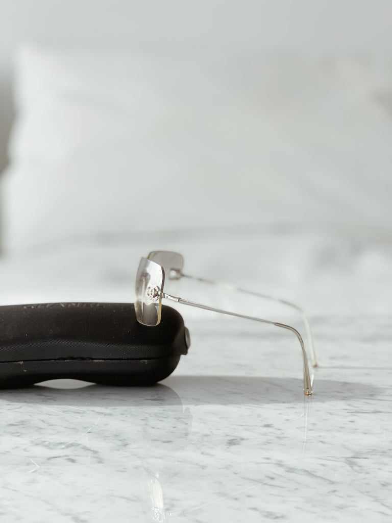 Chanel Vintage Rimless CC Sunglasses