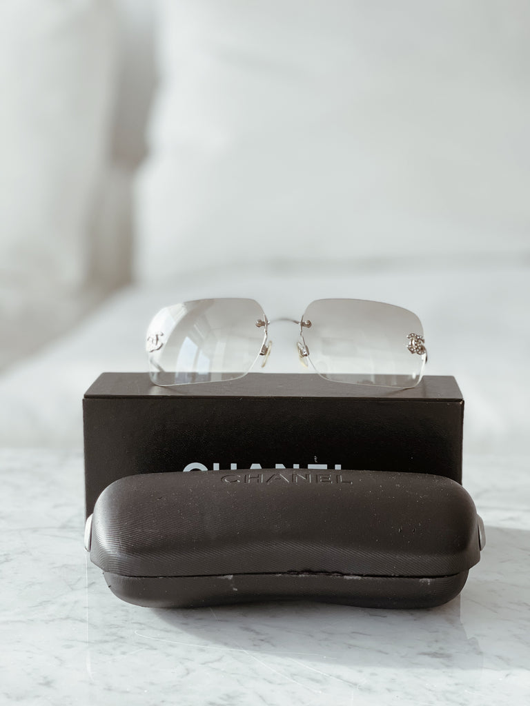 Chanel Vintage Rimless CC Sunglasses