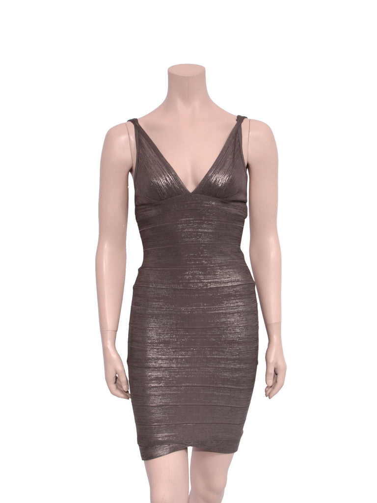 Herve Leger Metallic Bandage Dress