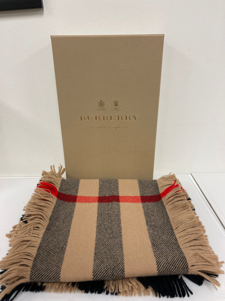 Large Wool Check Scarf