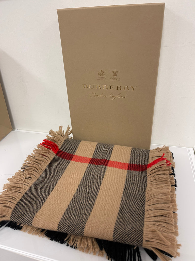 Large Wool Check Scarf