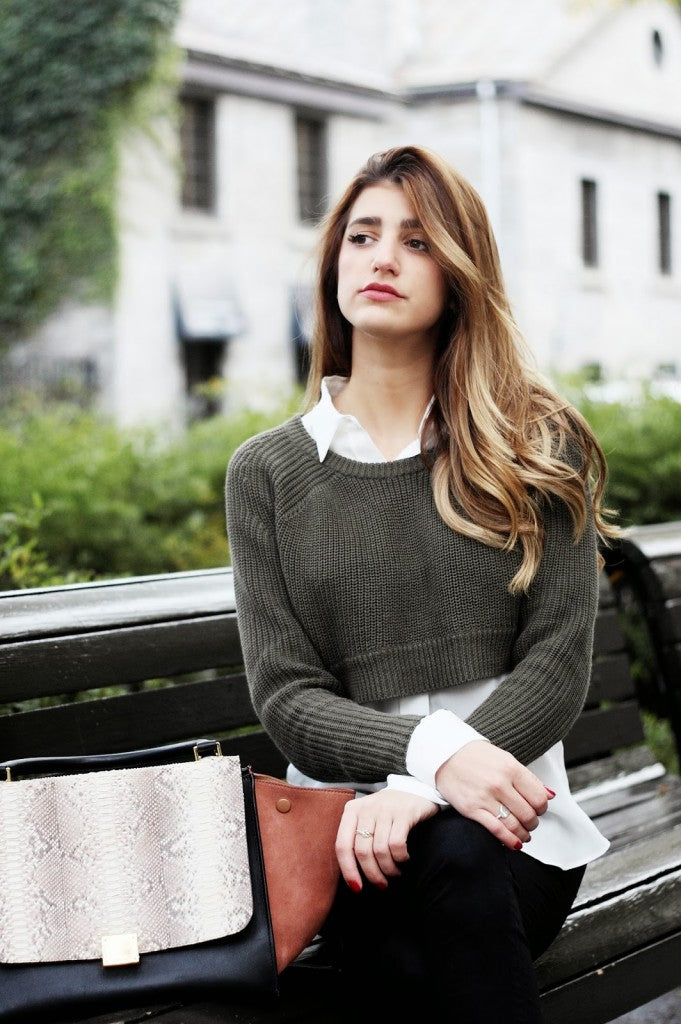 Maje Cropped Knit Sweater