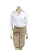 Suede Perforated Monogram Skirt