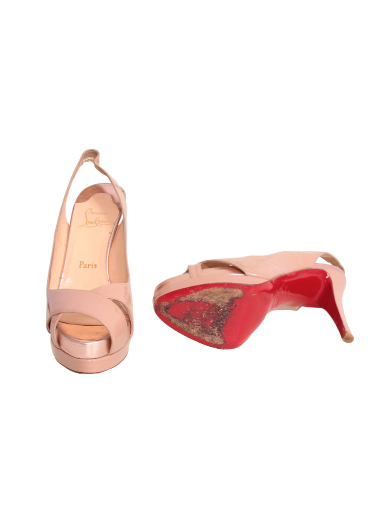 Christian Louboutin Patent Leather Slingback Pumps