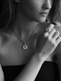 David Yurman Albion Pendant with Hematine and Diamonds and Wheat Chain Necklace