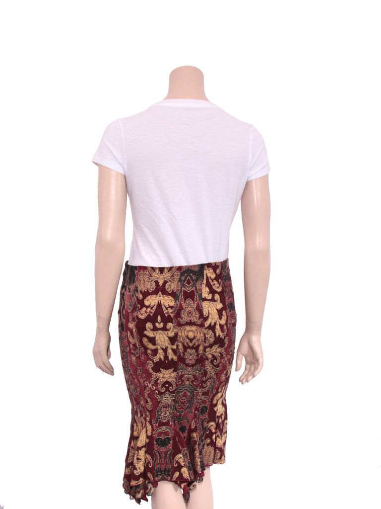 Roberto Cavalli Printed Silk Skirt