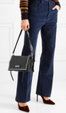 Prada Etiquette Studded Textured-Leather Shoulder Bag