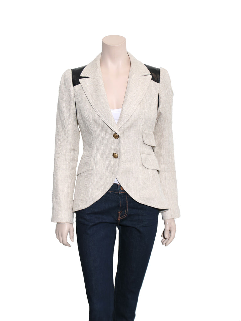 Smythe Leather Detail Blazer