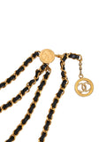 Chanel Vintage Leather and Chain-Link Medallion Belt