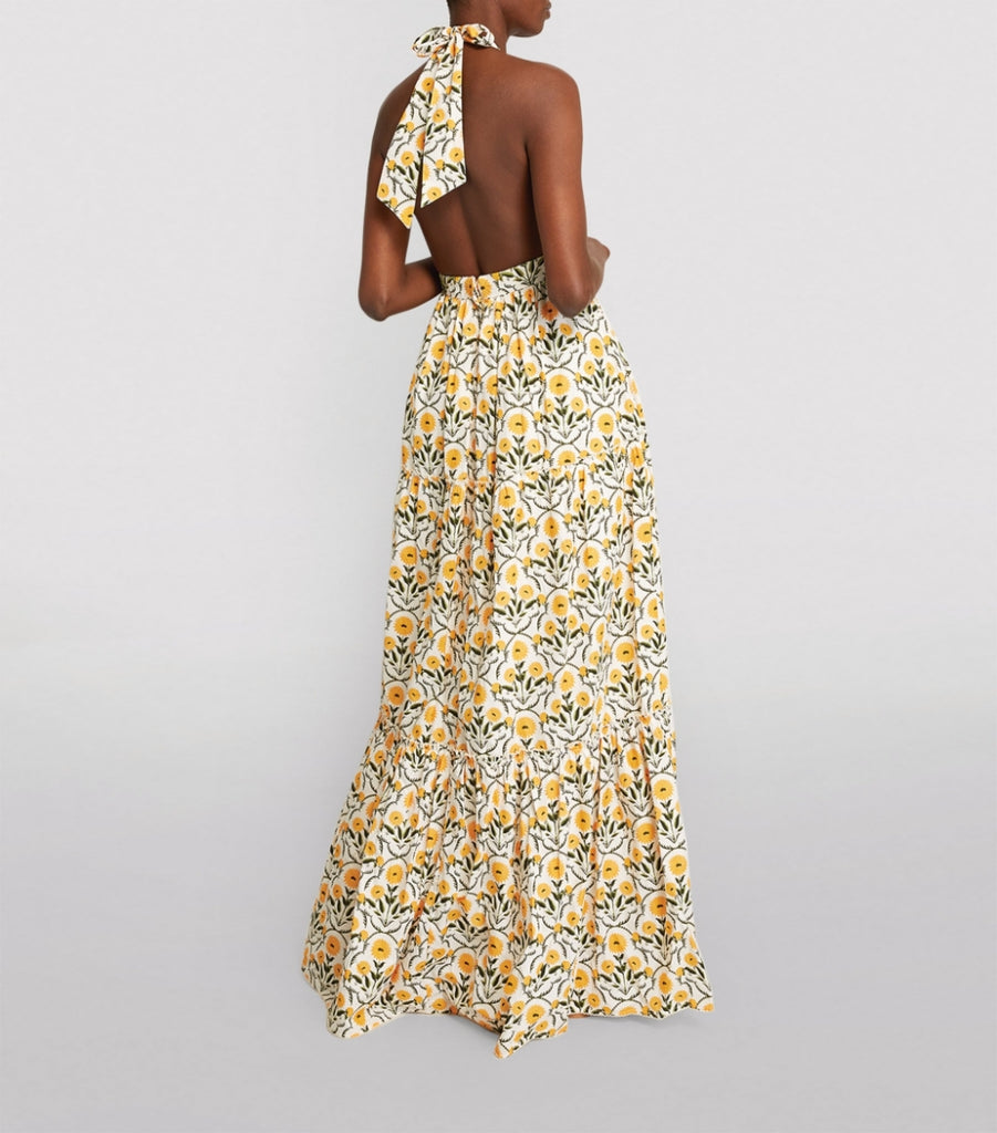 Naranja Mimosa Print Maxi Dress