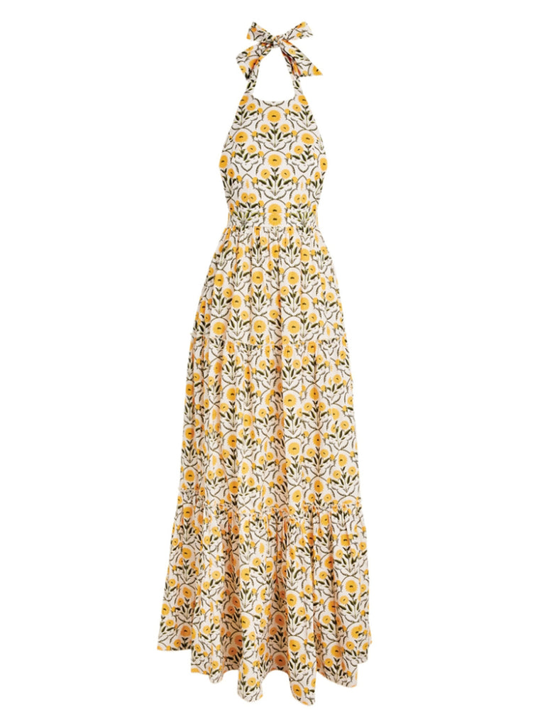 Naranja Mimosa Print Maxi Dress