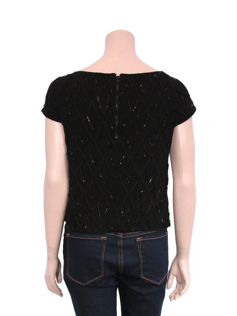 alice + olivia Silk Beaded Top