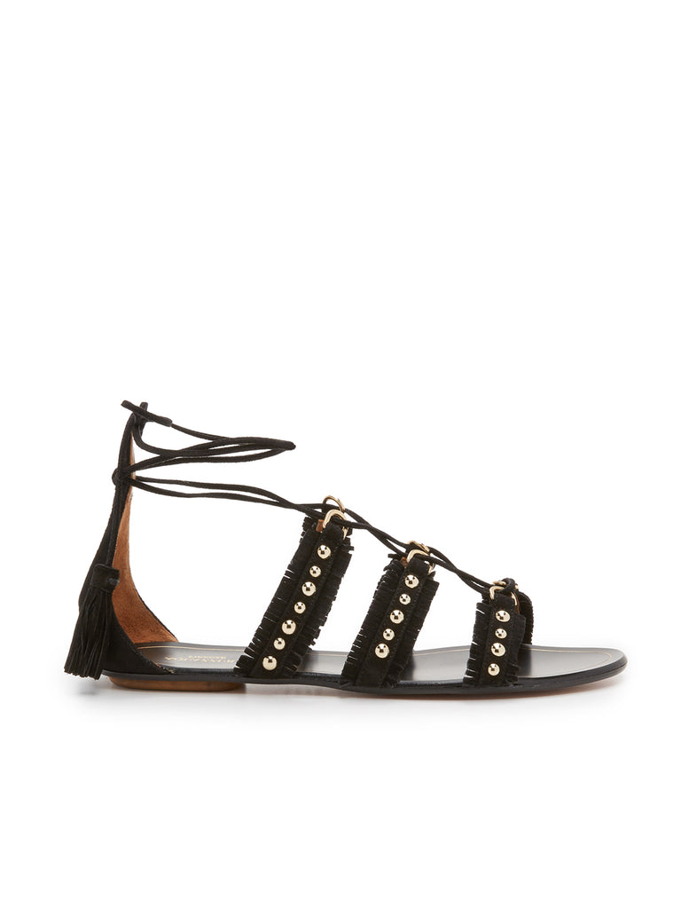 Aquazzura Tulum Suede Flat Sandals