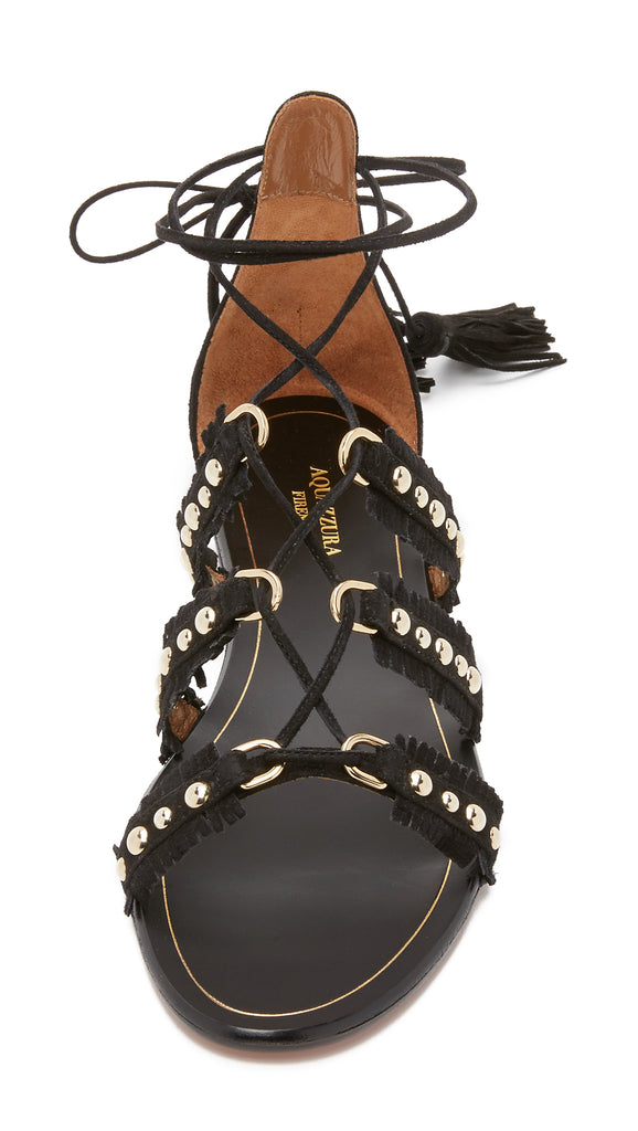 Aquazzura Tulum Suede Flat Sandals