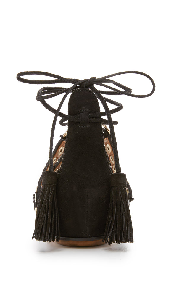 Aquazzura Tulum Suede Flat Sandals