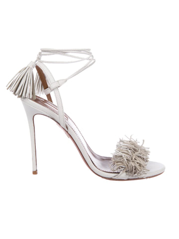 Aquazzura Wild Thing 105 Fringe-Trimmed Sandals