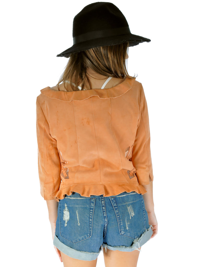 Emporio Armani Suede Ruffle Jacket