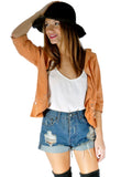 Emporio Armani Suede Ruffle Jacket
