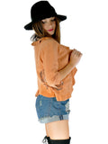 Emporio Armani Suede Ruffle Jacket