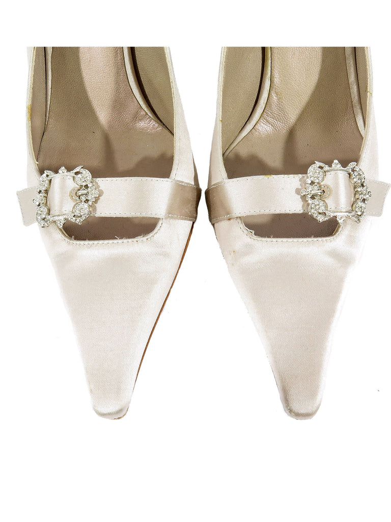 Badgley Mischka Crystal Buckle Slingbacks