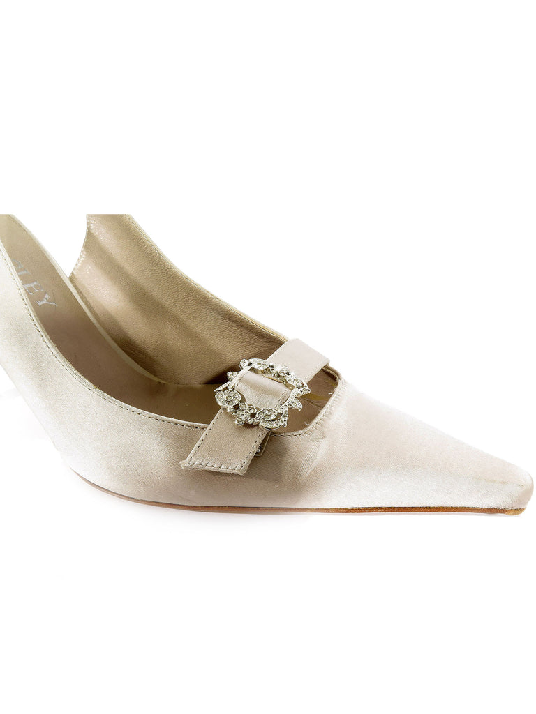 Badgley Mischka Crystal Buckle Slingbacks