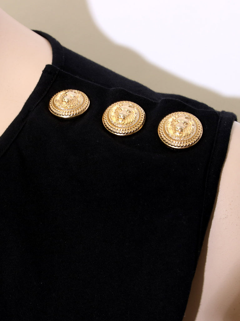 Balmain 3-Button Logo Tank Top