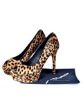 B Brian Atwood Bambola Leopard Peep-Toe Pumps