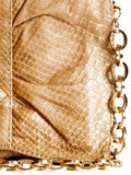 BCBG MaxAzria Snakeskin-Effect Leather Bow Clutch