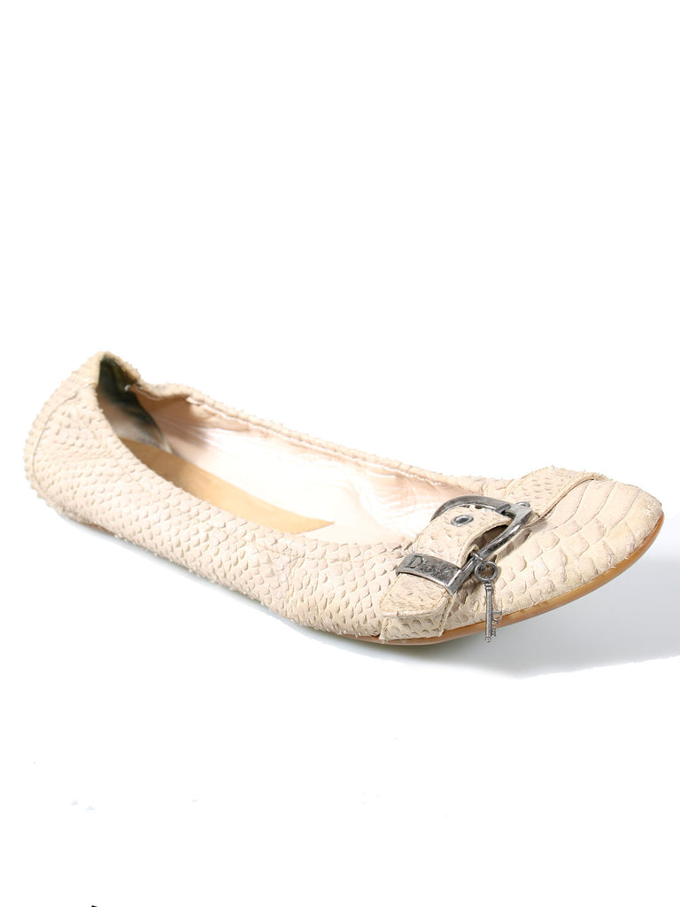 Christian Dior Snakeskin Ballet Flats