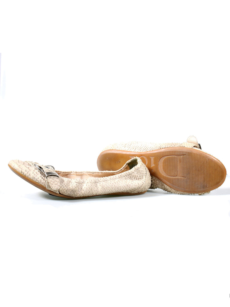Christian Dior Snakeskin Ballet Flats