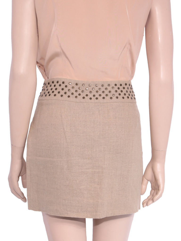 Michael Kors Studded Linen Skirt