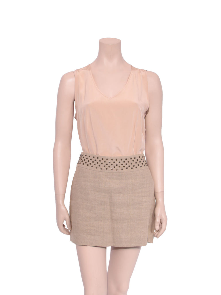 Michael Kors Studded Linen Skirt