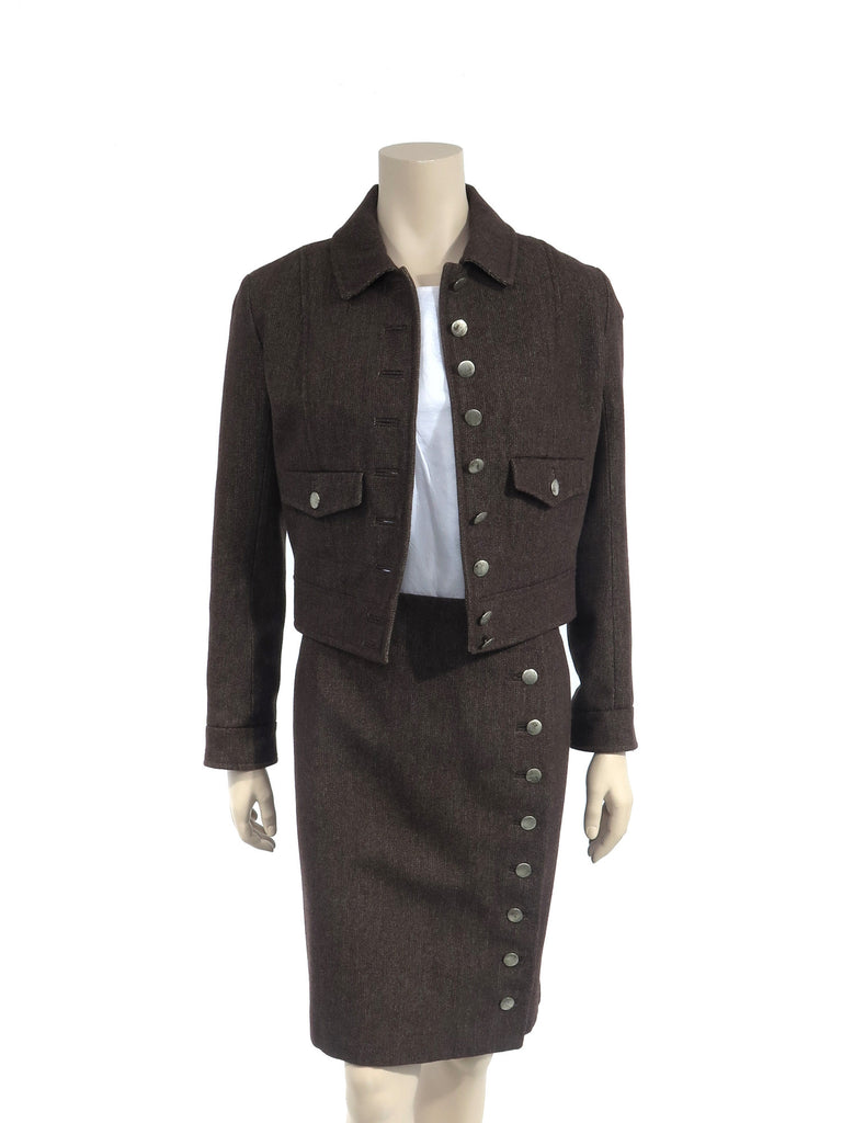 Louis Vuitton Wool Button Skirt
