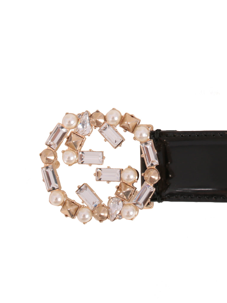 Gucci GG Embellished Patent Belt
