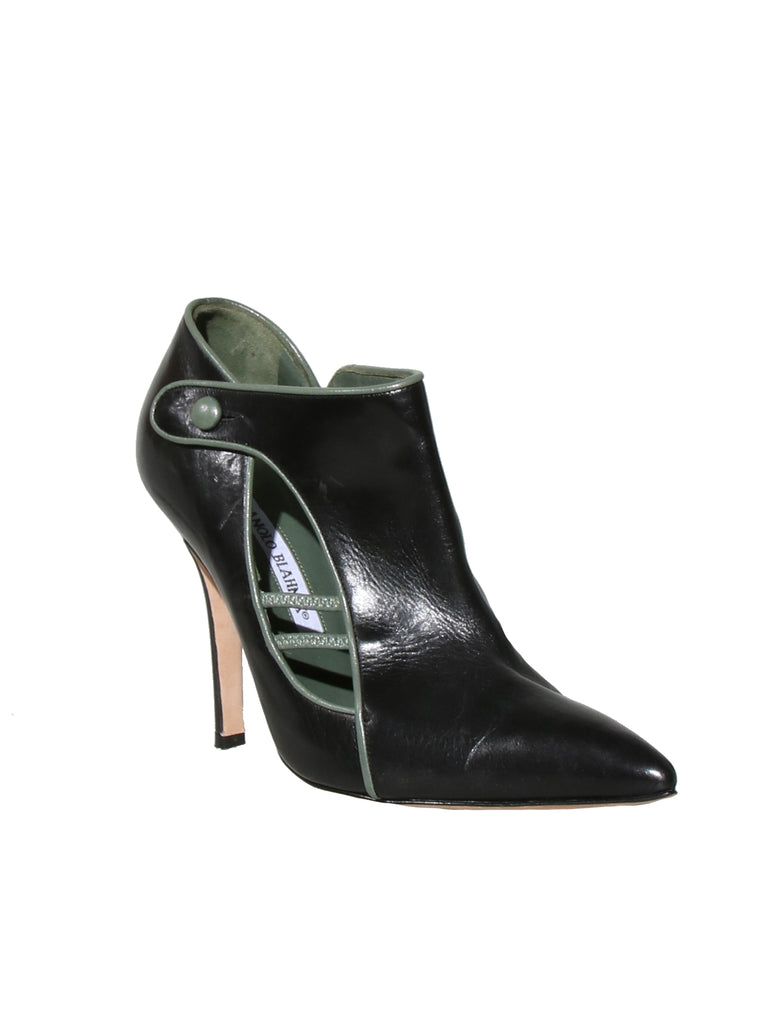 Manolo Blahnik Pointed Leather Booties