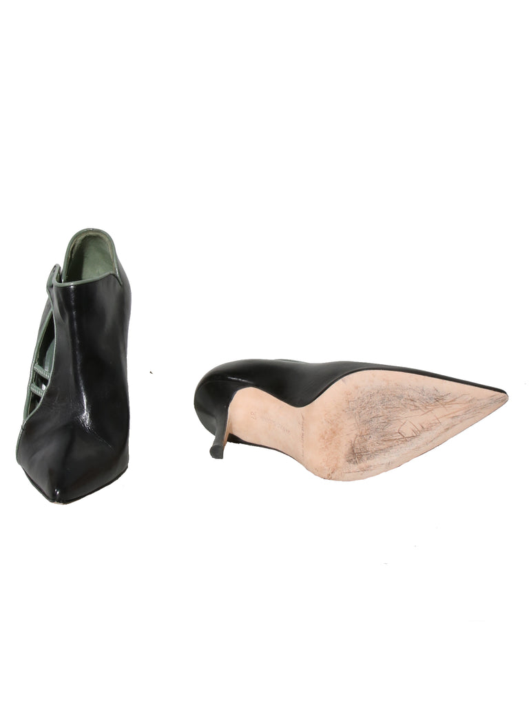 Manolo Blahnik Pointed Leather Booties