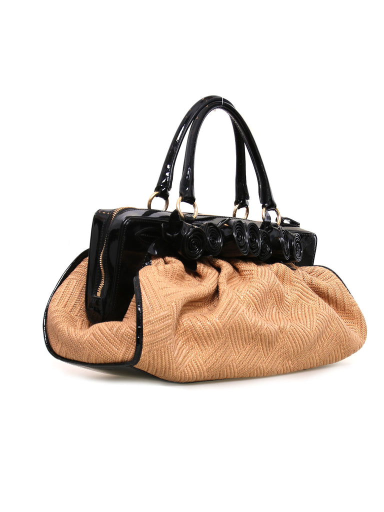 Valentino Straw Rose Tote Bag