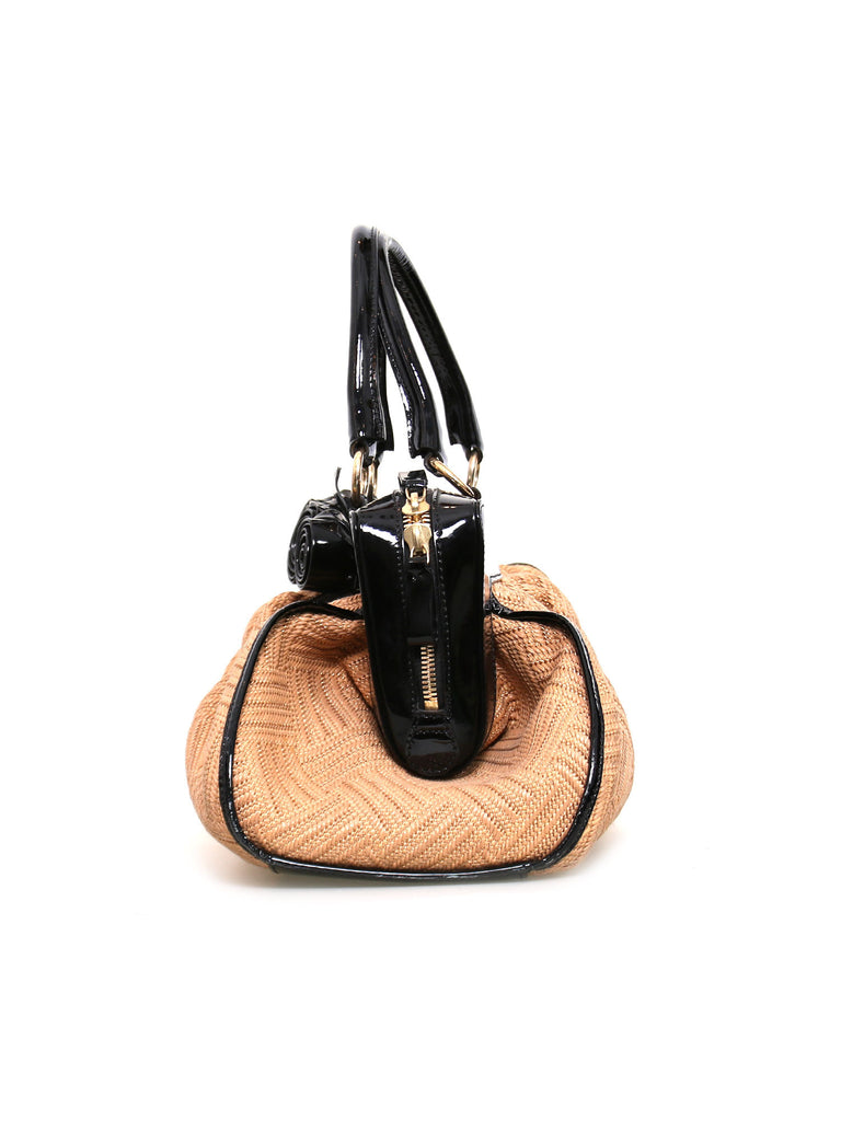 Valentino Straw Rose Tote Bag