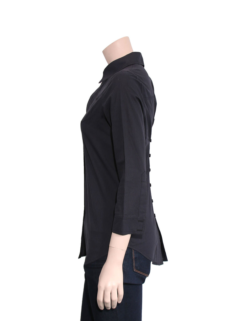 Elizabeth and James Button-Up Stripe Cotton Shirt