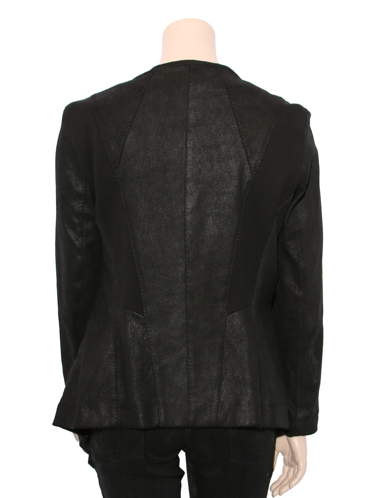Donna Karan Draped Leather Jacket