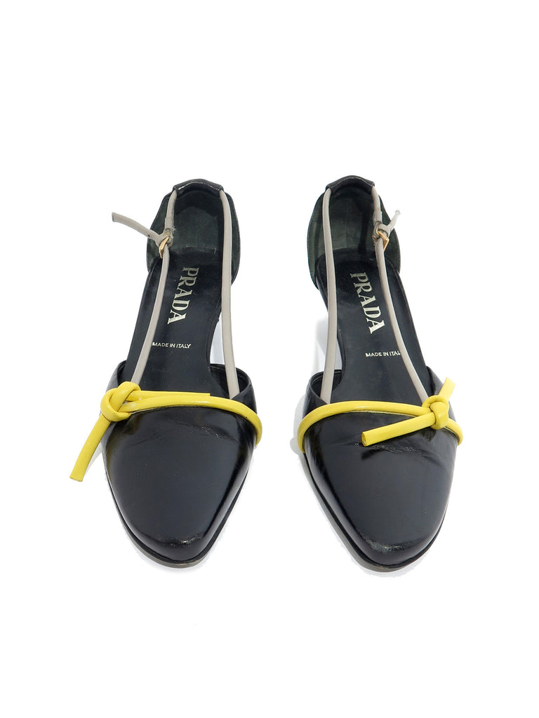 Prada Tri-Color Leather Kitten Heels