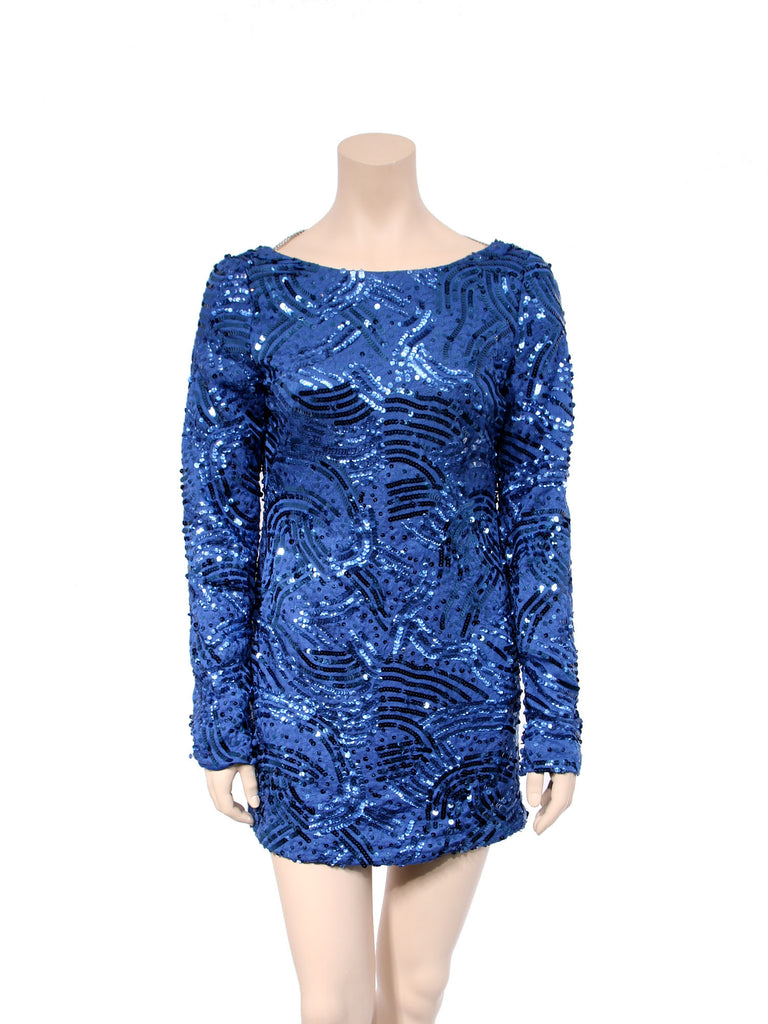 BCBG MaxAzria Sequin Backless Dress