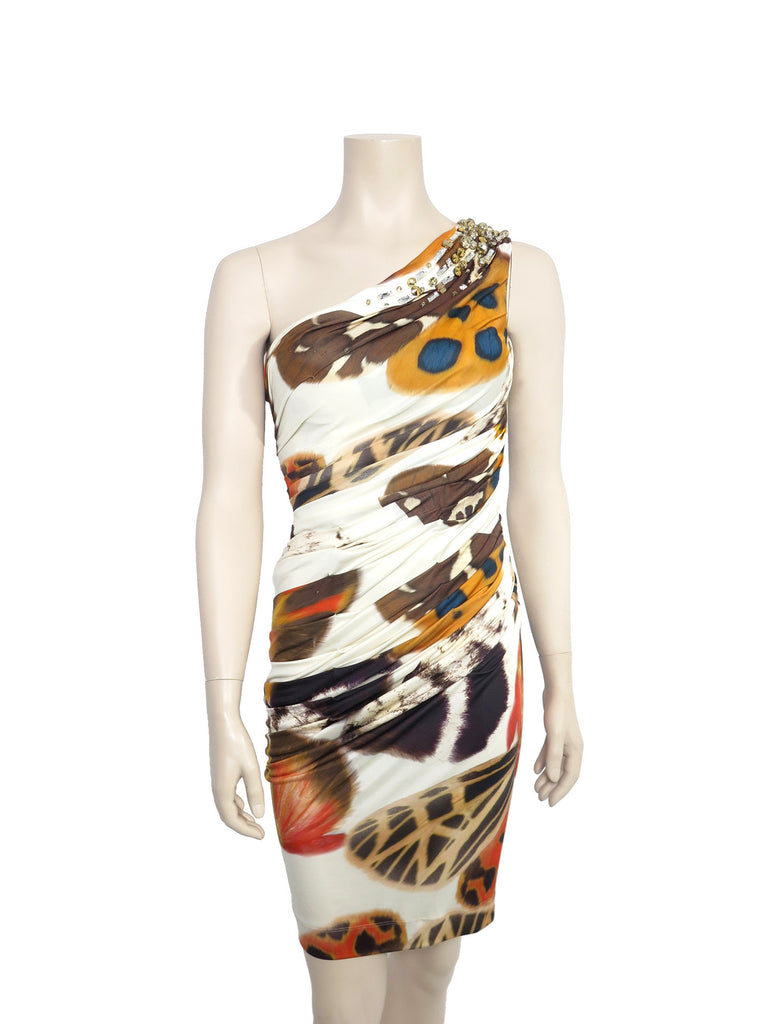 Bluemarine Embellished One-Shoulder Dress