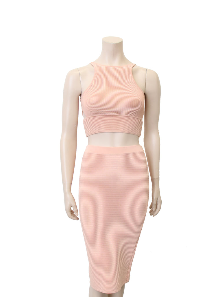 Jonathan Simkhai Textured Stretch-Knit Midi Skirt