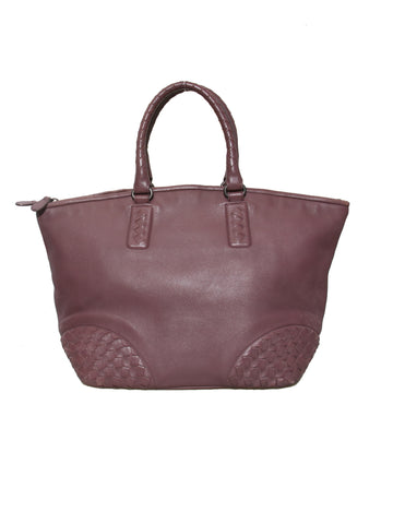 Bottega Veneta Intrecciato-Trimmed Leather Tote Bag