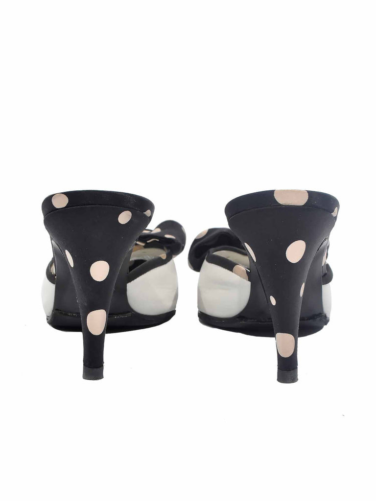 Bruno Magli Slip-In Polka-Dot Bow Sandals