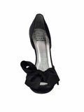 Stuart Weitzman Satin Bow Peep-Toe Sandals
