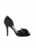 Stuart Weitzman Satin Bow Peep-Toe Sandals