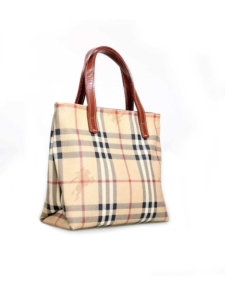 Burberry Haymarket Check Small Tote Bag