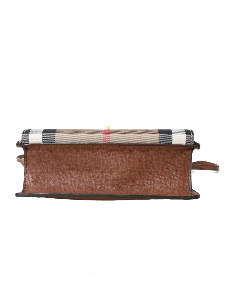 Burberry Leather and House Check Cross Body Bag